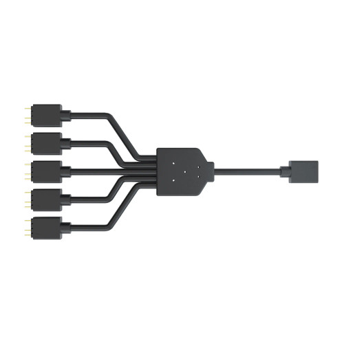 Cooler Master Addressable RGB 1-to-5 Splitter Cable, Motherboard, RGB splitter cable, ASUS, MSI, Gigabyte and Asrock Addressable RGB Motherboards, Black, 3-pin, 5 V Cooler Master Addressable RGB 1-to-5 Splitter Cable, Motherboard, RGB splitter cable, ASUS, MSI, Gigabyte and Asrock Addressable RGB Motherboards, Black, 3-pin, 5 V