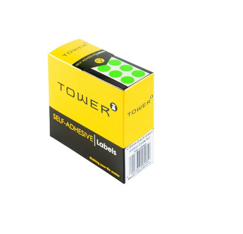 Tower C10 Neon Green Colour Code Label-Rolls - PKT-10 Tower C10 Neon Green Colour Code Label-Rolls - PKT-10