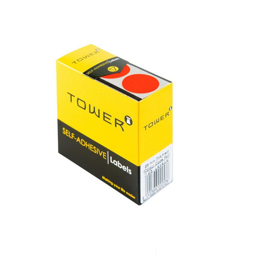 Tower C25 Neon Red Colour Code Labels-Rolls - PKT-10 Tower C25 Neon Red Colour Code Labels-Rolls - PKT-10