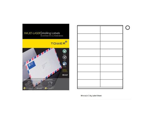Tower A4 35x105 Inkjet-lsr Label white 1000's