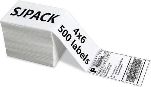 Fanfold 4 x 6 Direct Thermal Shipping Labels with Perforations, 500 Labels, Permanent Adhesive, White Mailing Labels for Zebra Thermal Printer Fanfold 4 x 6 Direct Thermal Shipping Labels with Perforations, 500 Labels, Permanent Adhesive, White Mailing Labels for Zebra Thermal Printer