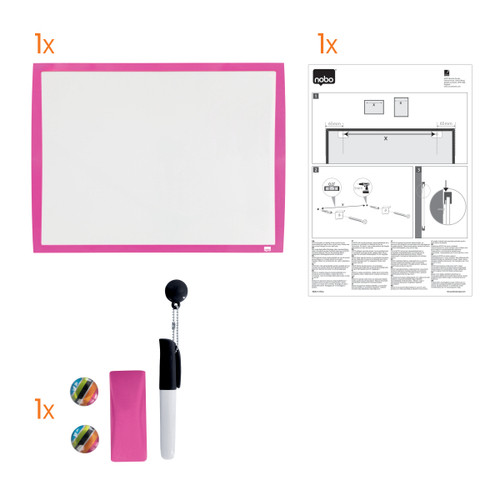 Nobo Whiteboard Magnetic - Pink Nobo Whiteboard Magnetic - Pink