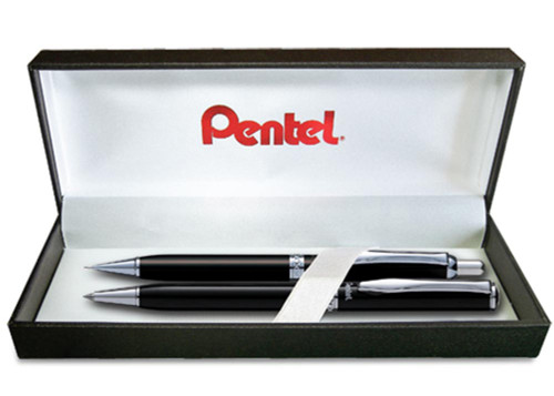 Pentel BA811 Retractable Pen and Pencil Set Black Ink