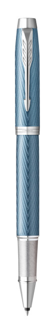 PARKER IM Premium Rollerball Pen - Blue Grey Chrome Trim-NS2143648
