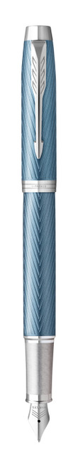 PARKER IM Premium Fountain Pen - Blue Grey Gold Trim-NS2143654