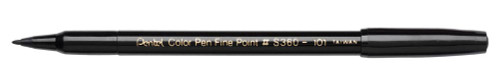 Pentel S360 Colour Pen Fibre Tip Black 2.0mm nib siz - Box-12 Pentel S360 Colour Pen Fibre Tip Black 2.0mm nib siz - Box-12