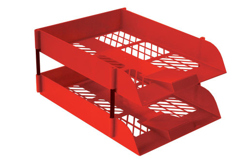 Treeline Red Desk Letter Tray Retail Pack (2 Trays + 1 set Risers) - Pkt-2 Treeline Red Desk Letter Tray Retail Pack (2 Trays + 1 set Risers) - Pkt-2