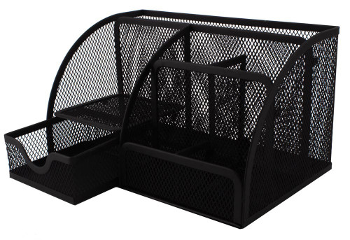 SDS Mesh Clip, Pen And Memo Holder With Drawer Black - M810 - Each SDS Mesh Clip, Pen And Memo Holder With Drawer Black - M810 - Each