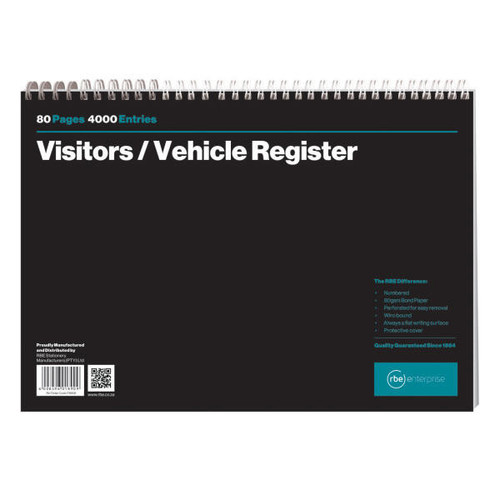 RBE F8909 PaperSmart: Visitors Register book 80pg RBE F8909 PaperSmart: Visitors Register book 80pg