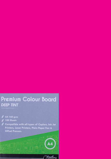 Treeline A4 160gsm Pink Deep Tint Boards (Pkt-100) Treeline A4 160gsm Pink Deep Tint Boards (Pkt-100)