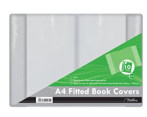 Treeline A4 Pvc Clear Fitted Book covers TBC-A4 - Pkt-100 Treeline A4 Pvc Clear Fitted Book covers TBC-A4 - Pkt-100