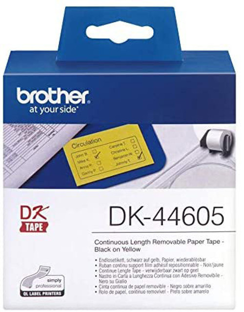 Brother DK 44605 Removable Tape Yellow 62mm x 30.48m Brother DK 44605 Removable Tape Yellow 62mm x 30.48m
