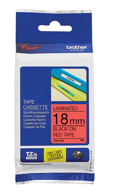 Brother Black on Red TZ441 - 18mm - Each Brother Black on Red TZ441 - 18mm - Each