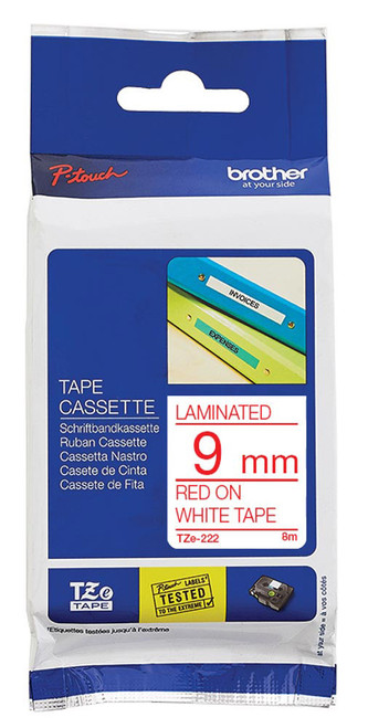 Brother Red on White TZ222 - 9mm - Each Brother Red on White TZ222 - 9mm - Each