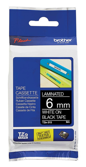 Brother White on Black - TZ315 6mm