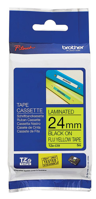 Brother Black on Yellow - C51 24mm - Each Brother Black on Yellow - C51 24mm - Each