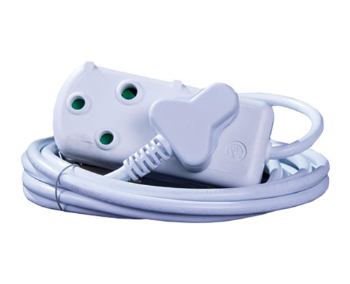 Treeline 3 Meter Extension Cord 10A White Treeline 3 Meter Extension Cord 10A White