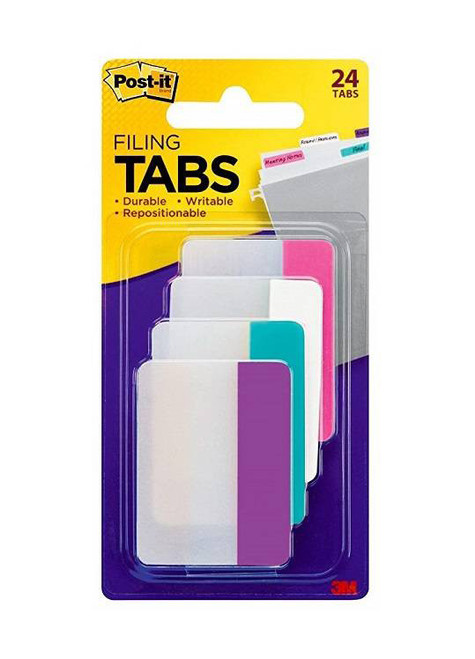 3M Post-it® Durable Filing Tabs-50.8mmx38.1mm-24 Tabs per-24140 - Each 3M Post-it® Durable Filing Tabs-50.8mmx38.1mm-24 Tabs per-24140 - Each