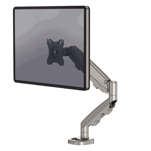 Achieve the perfect position and comfort with 26cm of height adjustability and 53cm of reach. Holds monitors up to 8kgs. Achieve the perfect position and comfort with 26cm of height adjustability and 53cm of reach. Holds monitors up to 8kgs.