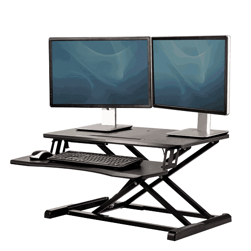 Easily transition from sitting to standing with gas spring height adjustment Easily transition from sitting to standing with gas spring height adjustment