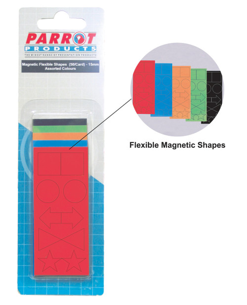 Magnetic Flexible Shapes (15mm - 50 Pack - Assorted) Magnetic Flexible Shapes (15mm - 50 Pack - Assorted)