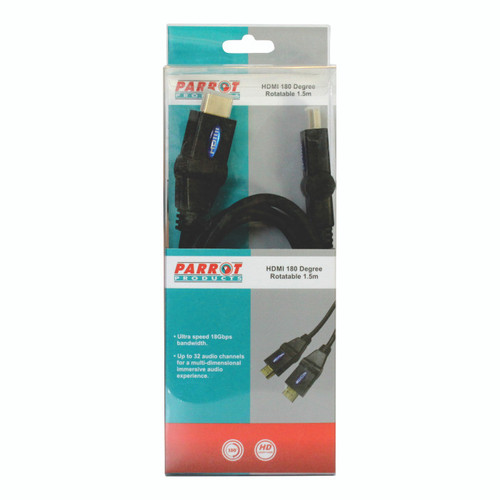 HDMI Cable with 180 Degree Rotatable Connectors (1.8M) HDMI Cable with 180 Degree Rotatable Connectors (1.8M)