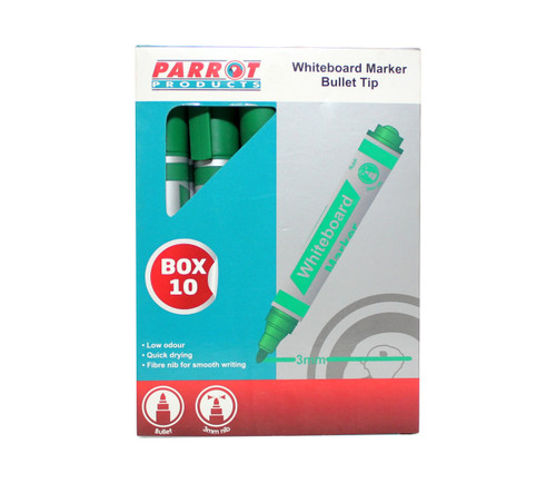 Whiteboard Markers (10 Markers - Bullet Tip - Green) - PW1001G Whiteboard Markers (10 Markers - Bullet Tip - Green) - PW1001G