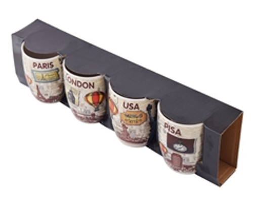 Java Jetsetter 4-Piece Mug Set - GSR -P2647-4Set Java Jetsetter 4-Piece Mug Set - GSR -P2647-4Set