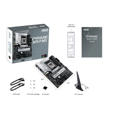 ASUS PRIME X670-P WIFI, AMD, Socket AM5, DDR5-SDRAM, 128 GB, DIMM, Dual-channel