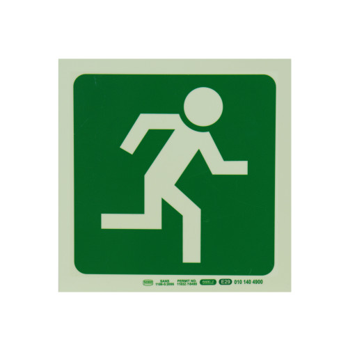 Photoluminescent 190MM Safety Sign - E29-Running Man Facing Right - SNP19E29 Photoluminescent 190MM Safety Sign - E29-Running Man Facing Right - SNP19E29
