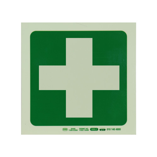 PHOTOLUMINESCENT 190MM SAFETY SIGN -E7-GREEN CROSS - SNP19E7 PHOTOLUMINESCENT 190MM SAFETY SIGN -E7-GREEN CROSS - SNP19E7
