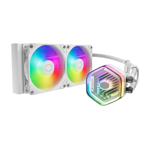 Cooler Master MasterLiquid 240 ATMOS White, Liquid cooling kit, 12 cm, 690 RPM, 2500 RPM, 70.7 cfm, 120 m³/h