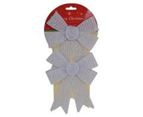 Office Gear Christmas Silver Glitter Bow Set - GSR -P2697 Office Gear Christmas Silver Glitter Bow Set - GSR -P2697