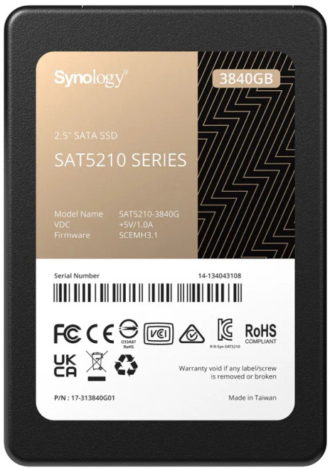 Synology SSD 2.5” SATA 3840GB, 3840 GB, 2.5" Synology SSD 2.5” SATA 3840GB, 3840 GB, 2.5"