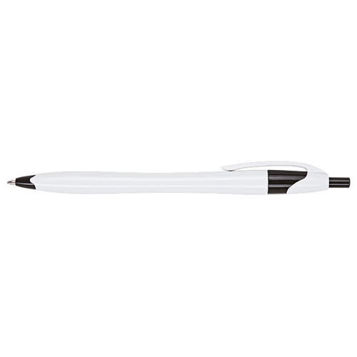 Slim White Barrel Ballpoint Pen