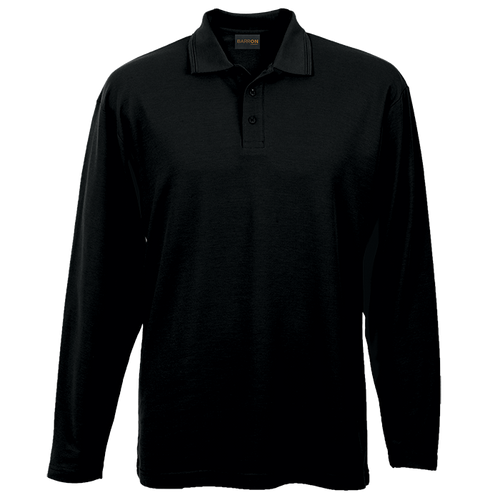 175g Pique Knit Long Sleeve Golfer Mens