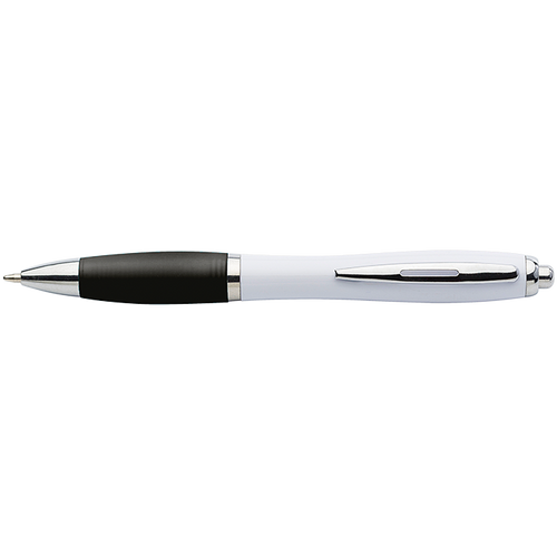 White Barrel Curved Design Ballpoint Pen with Coloured Grip White Barrel Curved Design Ballpoint Pen with Coloured Grip