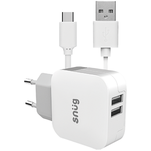 Snug Home Charger With USB Type-C Charge and Sync Cable