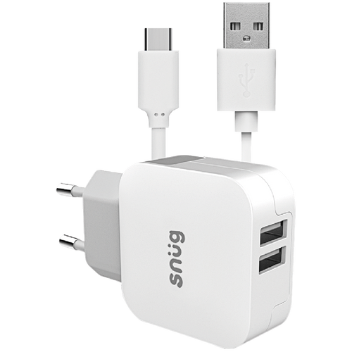 Snug Home Charger With USB Type-C Charge and Sync Cable