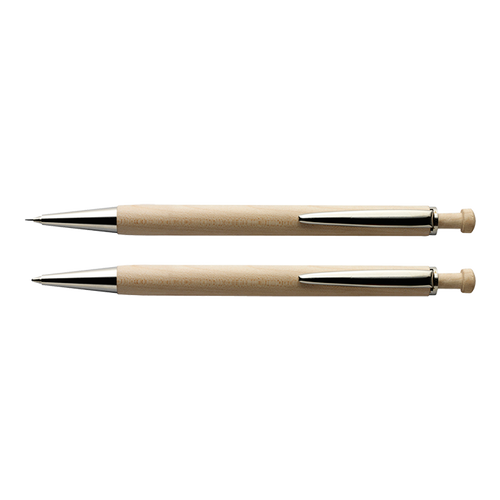 Maple Wood Pen And Clutch Pencil Set