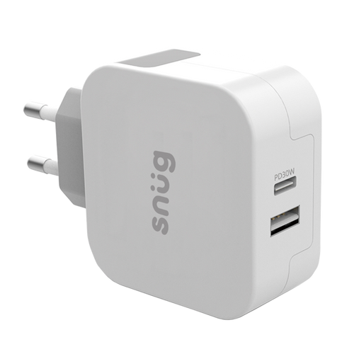 Snug Wall Charger PD 30W Two Ports Snug Wall Charger PD 30W Two Ports