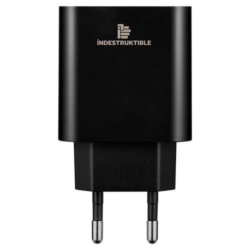 IND 3.1AMP Dual USB Wall Charger With Micro-USB & Type-C Cab