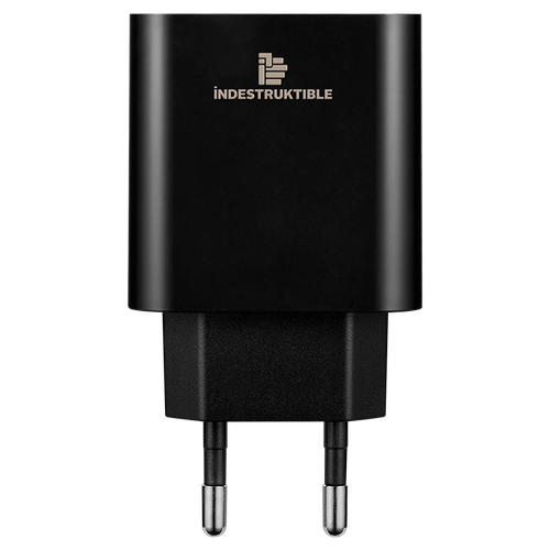 IND 3.1AMP Dual USB Wall Charger With Micro-USB & Type-C Cab