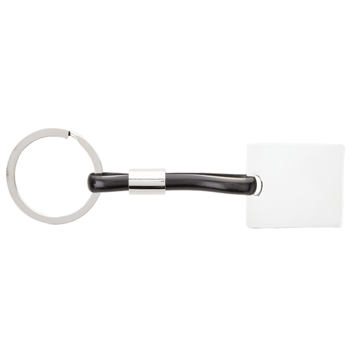 Shiny Nickel Keychain with Translucent Strap Shiny Nickel Keychain with Translucent Strap