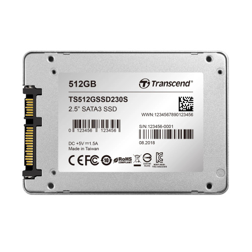 Transcend SSD230S 512GB, 512 GB, 2.5", 560 MB/s, 6 Gbit/s Transcend SSD230S 512GB, 512 GB, 2.5", 560 MB/s, 6 Gbit/s