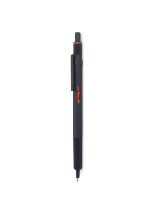 rOtring 600 Ballpoint Pen - Black Medium Nib Black Ink-RS2032577