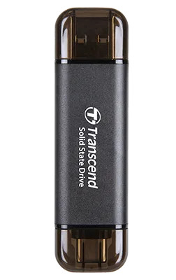 Transcend ESD310C, 256 GB, USB Type-A to USB Type-C, USB 3.2 Gen 2x2, 1050 MB/s, Black