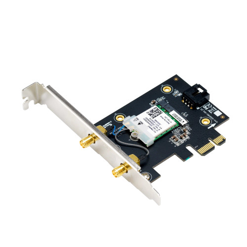 ASUS PCE-BE6500, Internal, Wireless, PCI Express, WLAN / Bluetooth, 2882 Mbit/s, Black, Stainless steel ASUS PCE-BE6500, Internal, Wireless, PCI Express, WLAN / Bluetooth, 2882 Mbit/s, Black, Stainless steel