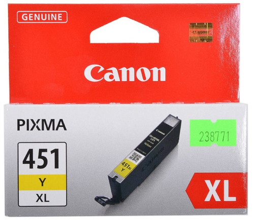 Canon-Ink-CLI-451 XL Y-iP7240/ MG5440/ MG5540/MG5640/ MG6340/MG7140/MG7540/ MX924/ IX6840/ iP8740- Yield 695 - TAR - 6475B001AA-TAR