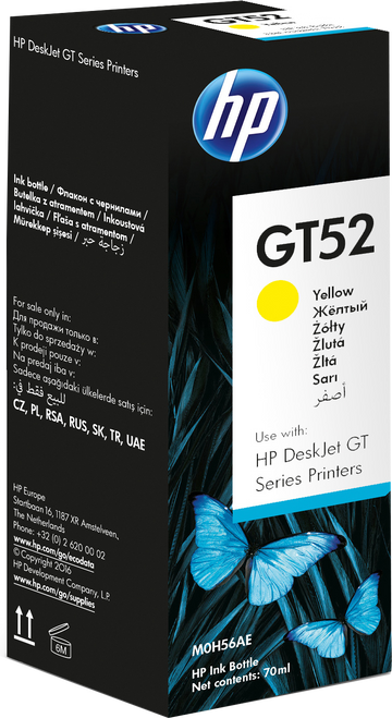 HP GT52 Yellow Original Ink Bottle - TAR - M0H56AE-TAR
